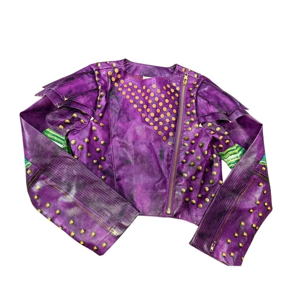 Disney Costume Descendants Mal Moto Jacket Size Youth 7/8 Authentic